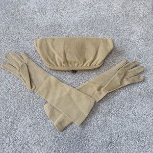 Vintage gold sparkle clutch purse and matching opera length gloves